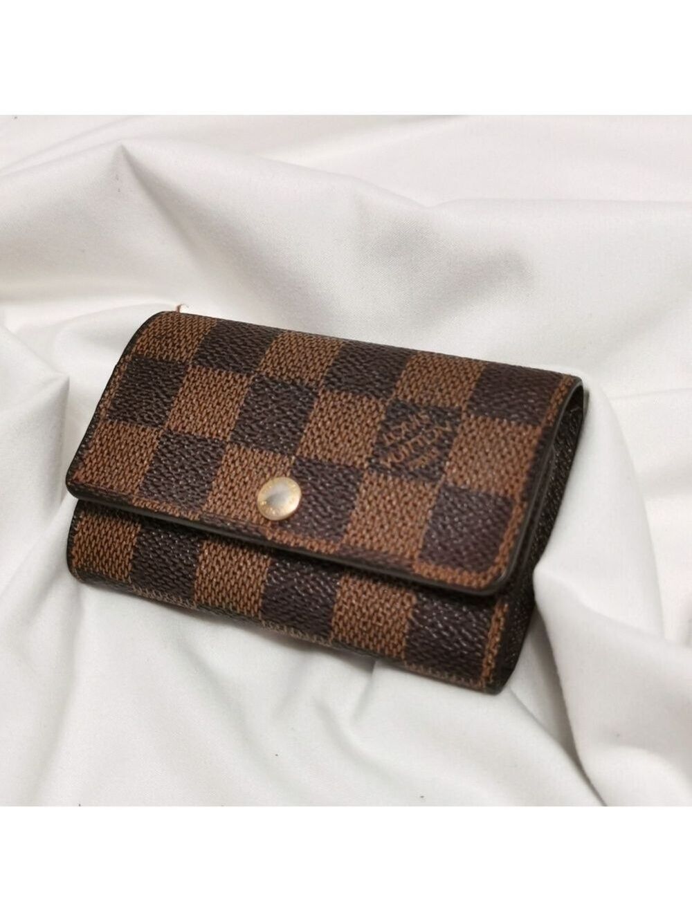 Authentic Louis Vuitton 6 Key Holder Cardholder Damier Ebene Brown Unisex